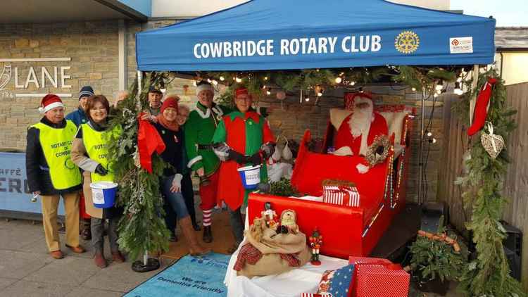 Santa and his helpers from Cowbridge Rotary Club (this photo was taken before the Coronavirus pandemic)