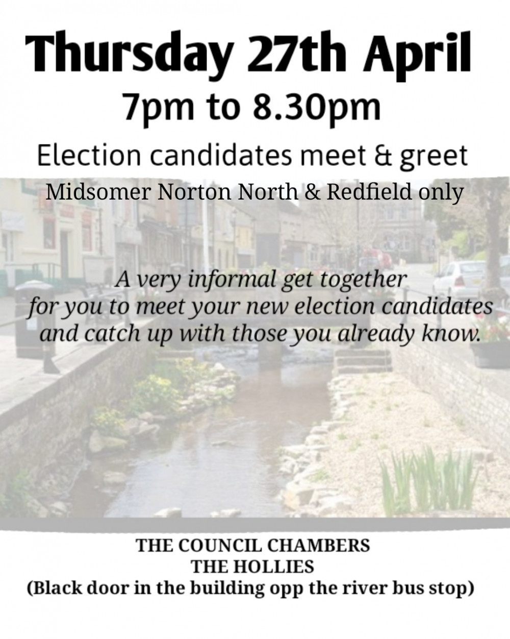 Midsomer norton town Council election candidates meet and greet. 