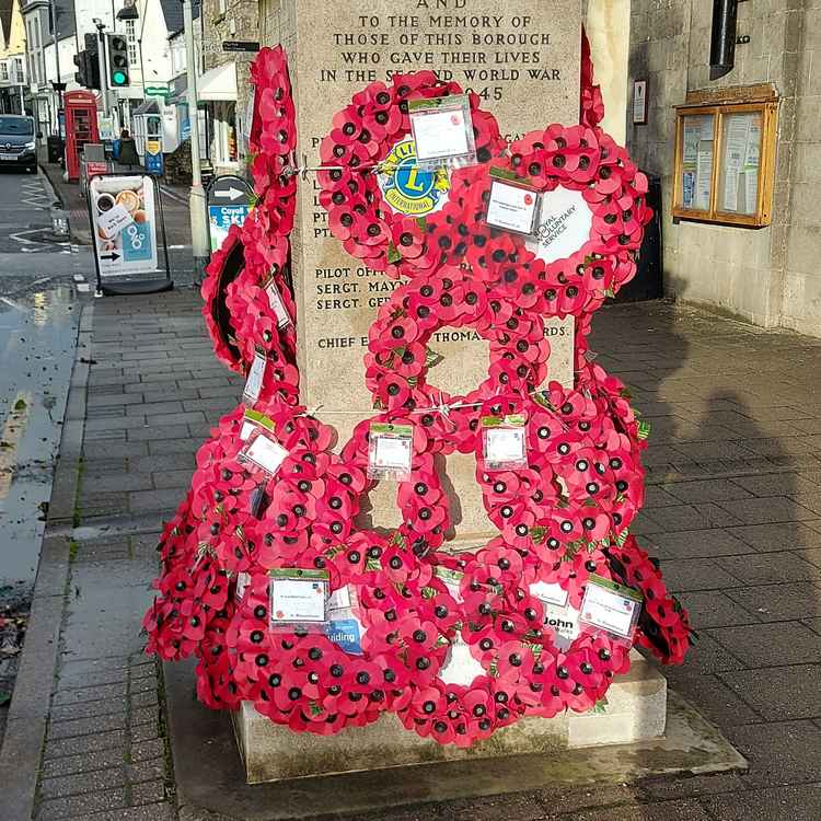 The wreaths laid at the Cenotaph this year