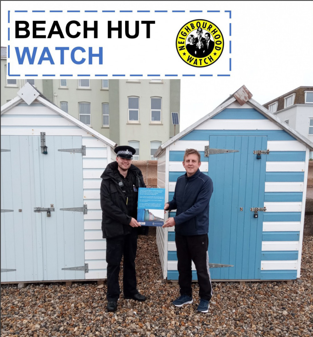 PC Sam Parfett with Paul Johns, Seaton Town Council facilities and projects officer