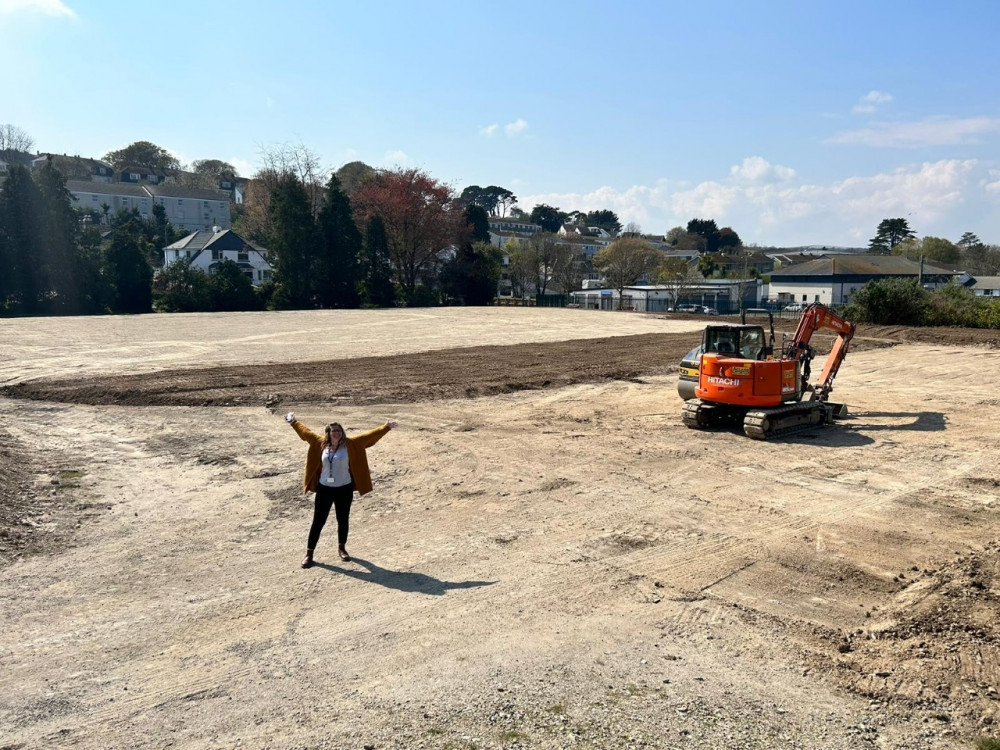 Deupty Mayor and Councillor Kirstie Edwards at the skatepark site 