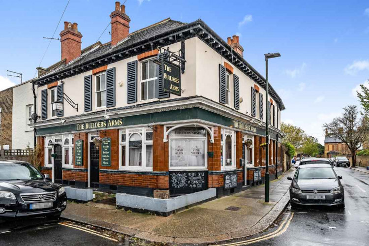 The popular Teddington community pub, The Builders Arms, which closed down in June last year, is up for sale for £1m (Credit: Fleurets) 