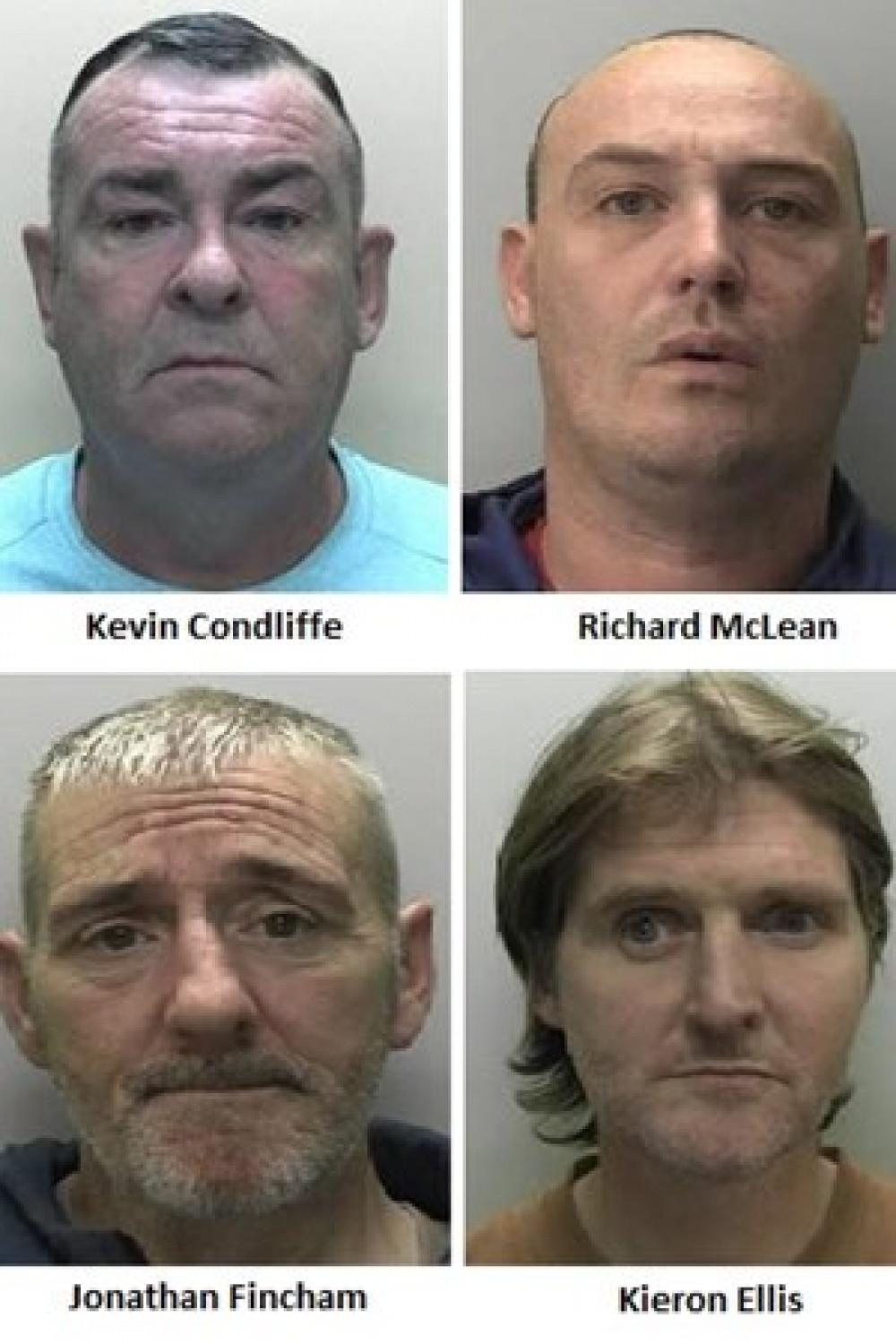 the four men arrested (Image: Devon and Cornwall Police)