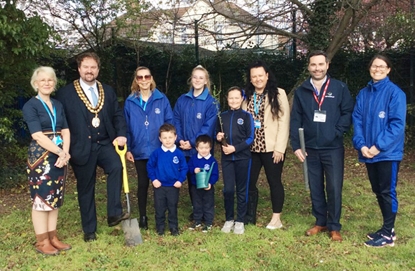 The planting party at Corringham Primary.