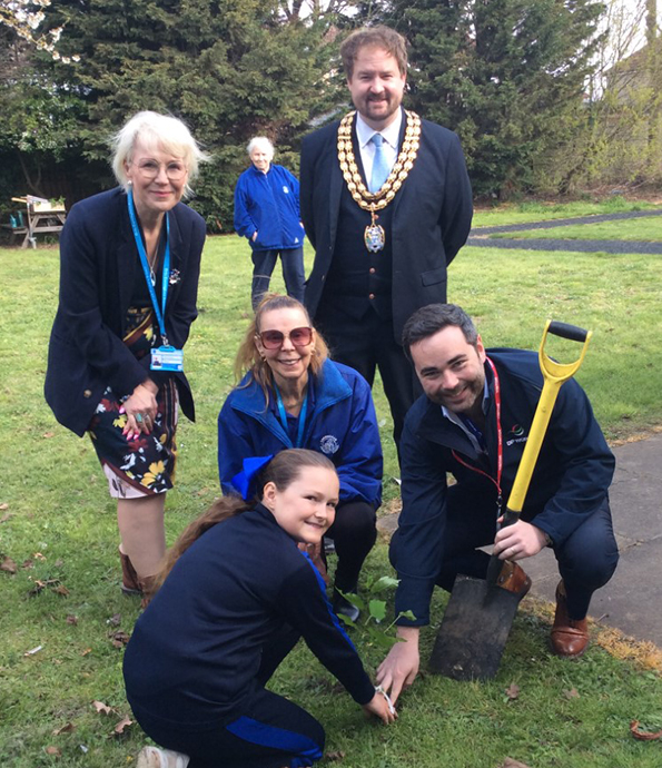 Planting trees at Corringham Primary.