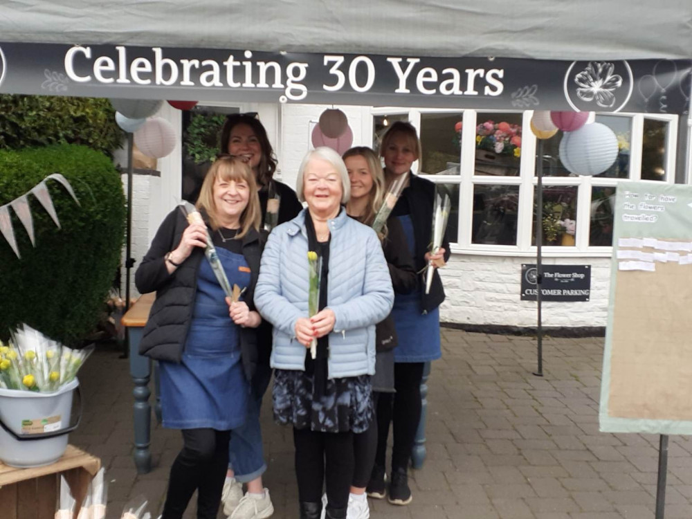 Sue and some of her team at The Flower Shop (Photo: Nub News) 