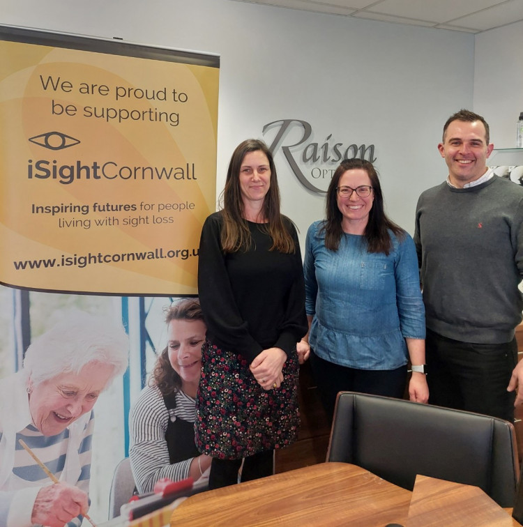 Jodi from iSightCornwall (left) with Libby and Brad Raison (right)