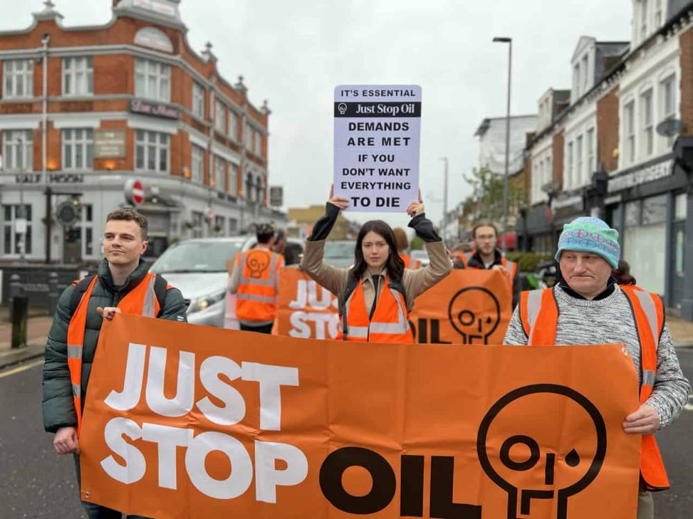 Just Stop Oil protestors slow march in Ealing, Putney, and Mile End. Photo: Just Stop Oil.