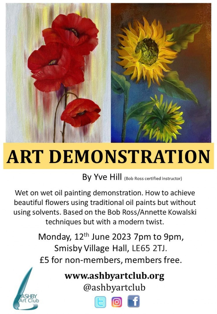 Ashby Art Club Yve Hill Demonstration  at Smisby Village Hall, near Ashby de la Zouch