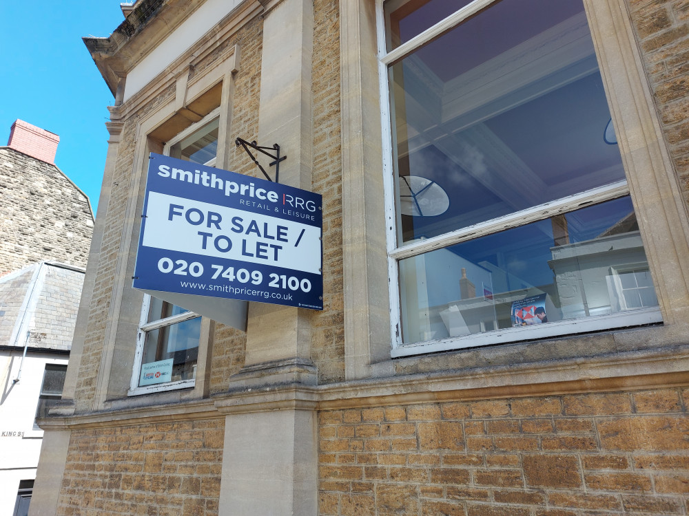 The sign is up on this Frome marketplace bank 