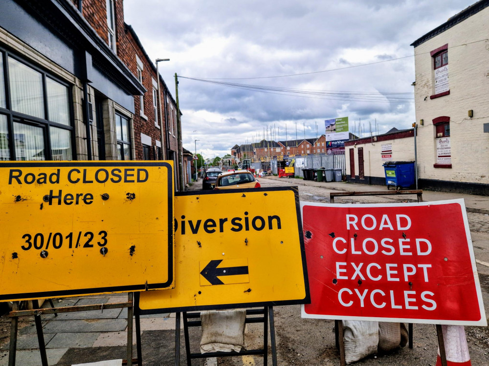 Goddard Street closed to motorists on Monday 30 January and will remain so until Wednesday 3 May (Ryan Parker).