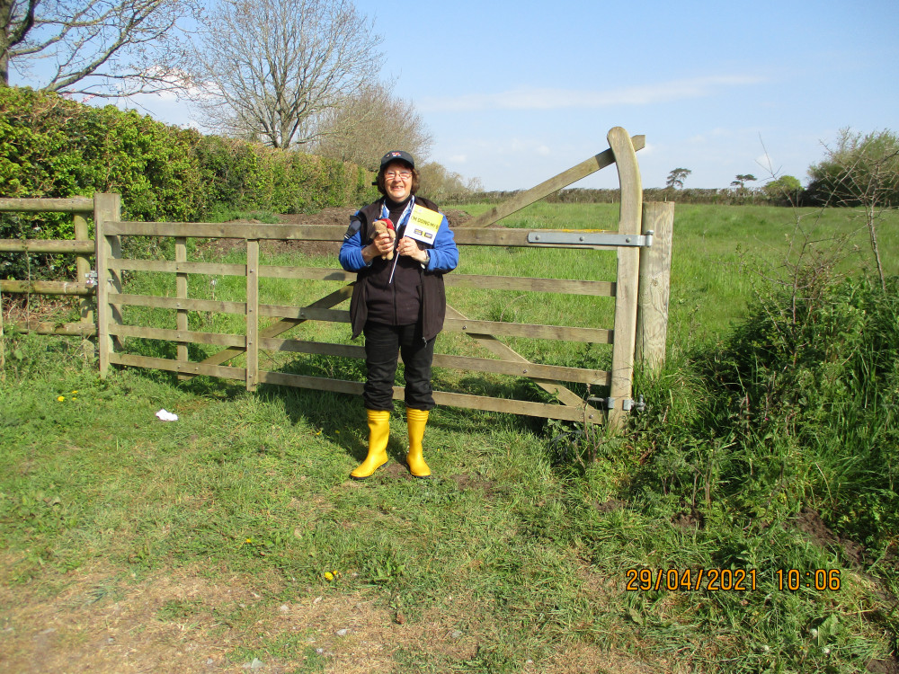 Seaton, Beer and District RNLI branch secretary Wendy Cummins has donned her yellow wellies once again for the Mayday Appeal