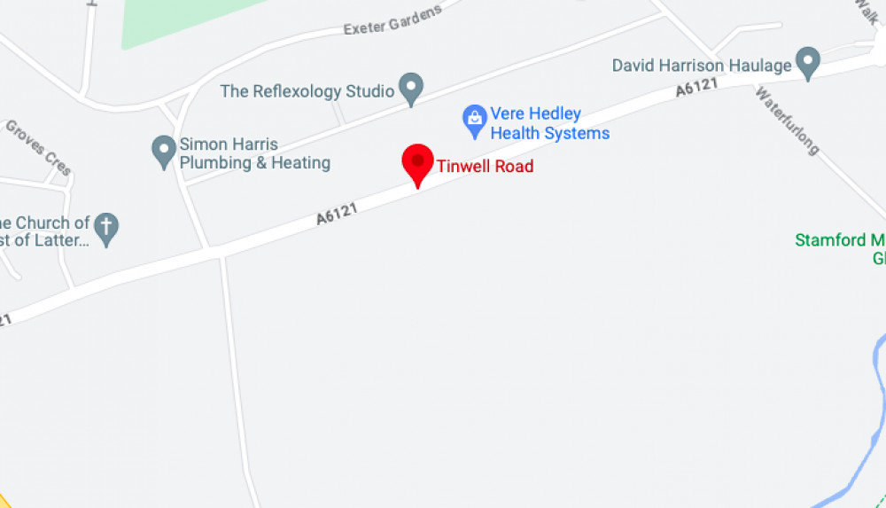 The chargers would be located off of Tinwell Road, Stamford. Image credit: Google Maps screenshot. 