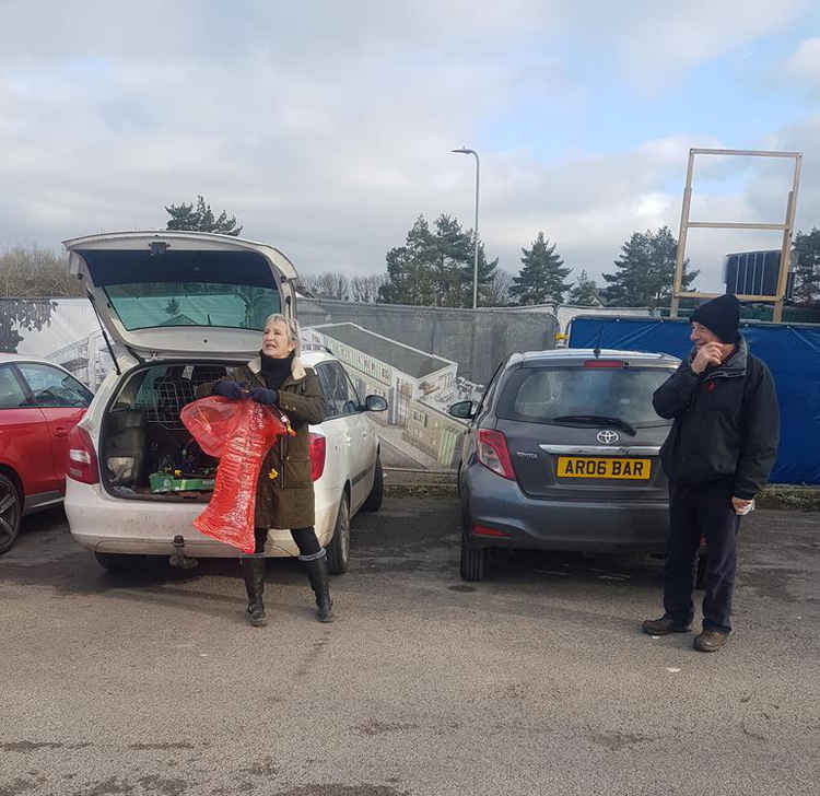 The group meet in the main car park at 9.55am