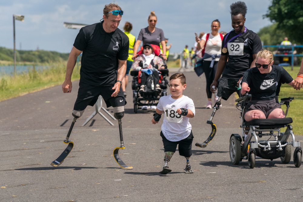 A double gold medal winning Paralympian is asking people from Hucknall to join him on a charity fun run. Photo courtesy of The Richard Whitehead Foundation.