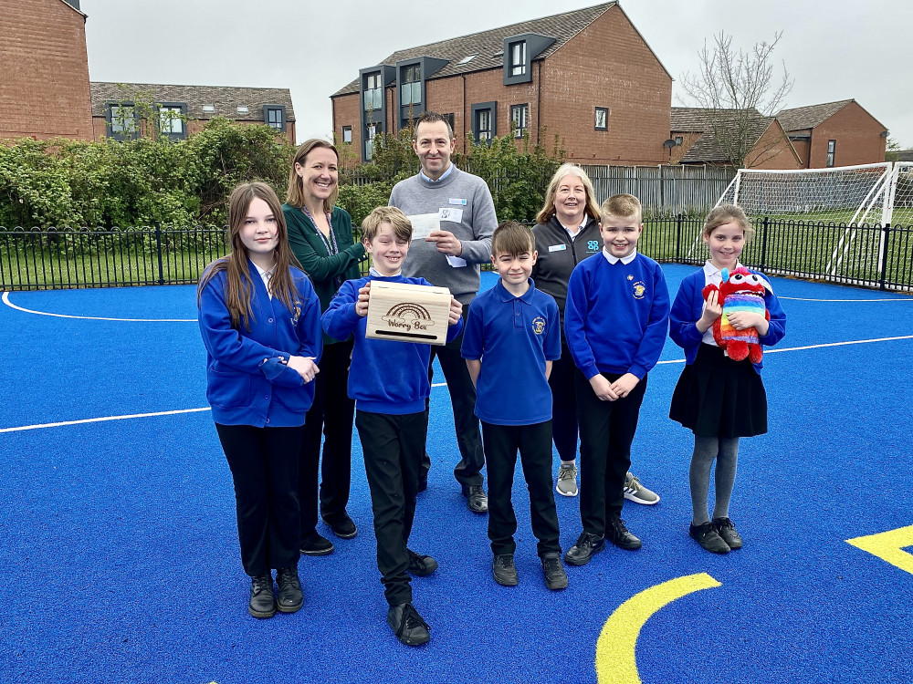 Ashby Co-op presented the cheque at Ashby C of E Primary School. Photos: Ashby Nub News