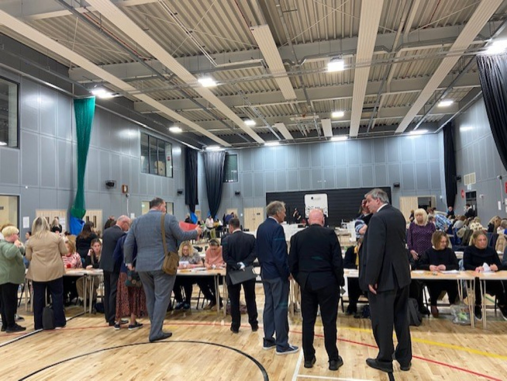 Follow all the developments from the District Council election count with Hucknall Nub News. Photo Credit: Tom Surgay.