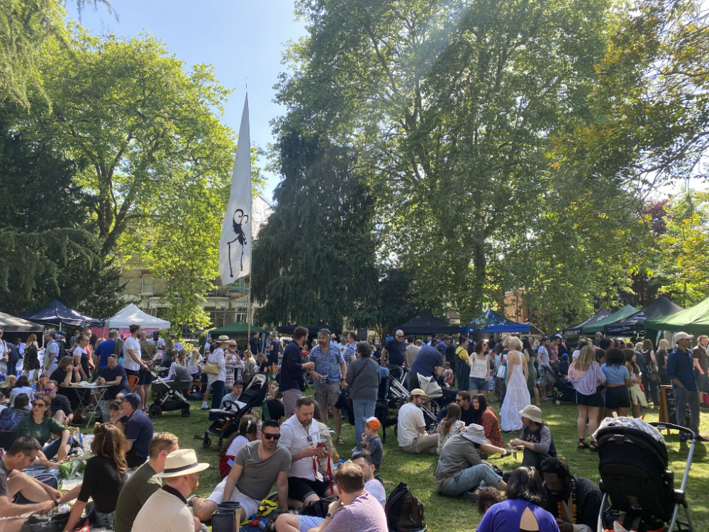 Crowds enjoy a picnic of local produce at last year's Surbiton Food Festival