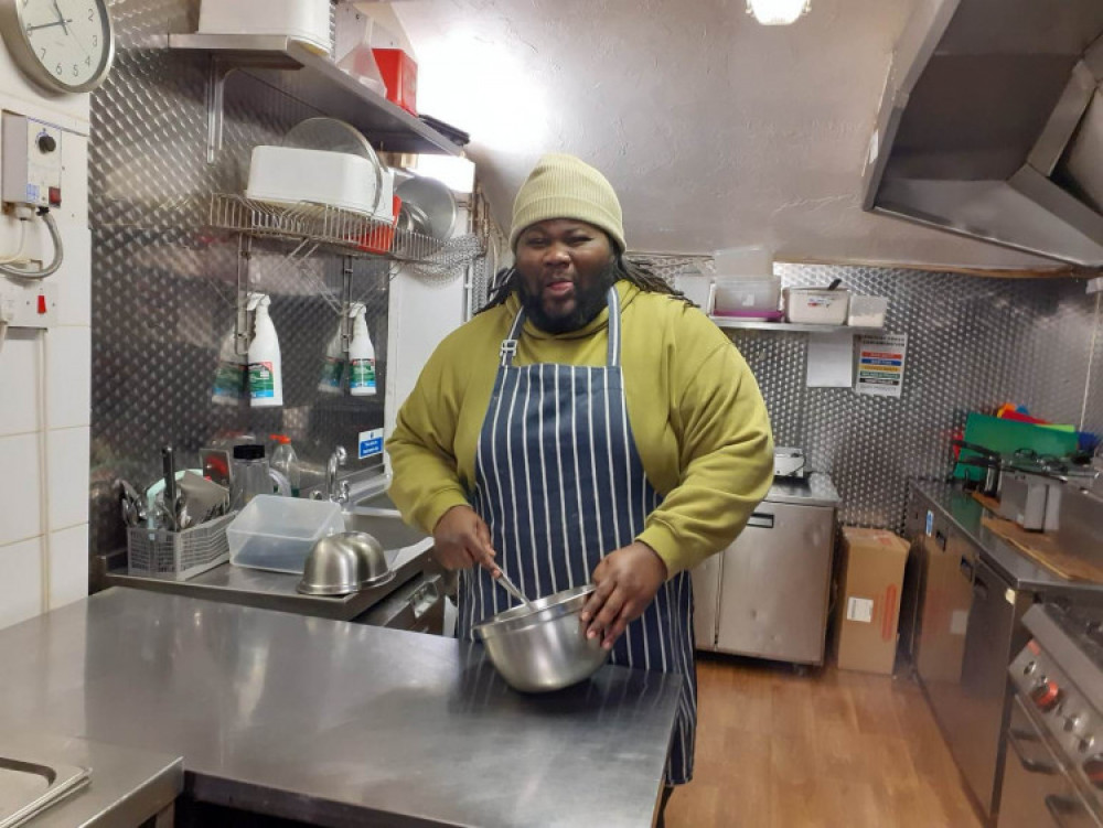 Martin 'Mr Bigz' Mwale could be spinning records as well as making food at his Alsager restaurant. (Photo: Nub News) 