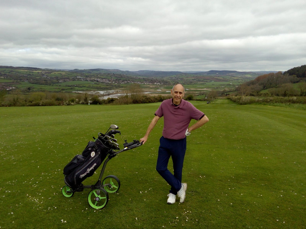 Mark Wisby pictured on the 6th at Axe Cliff overlooking the Wetands where he is a volunteer