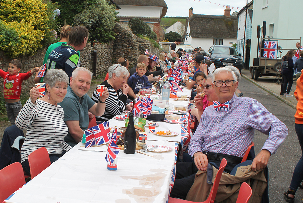 Residents of Colyton enjoy a street party on Sunday (photo credit: Philip Evans)