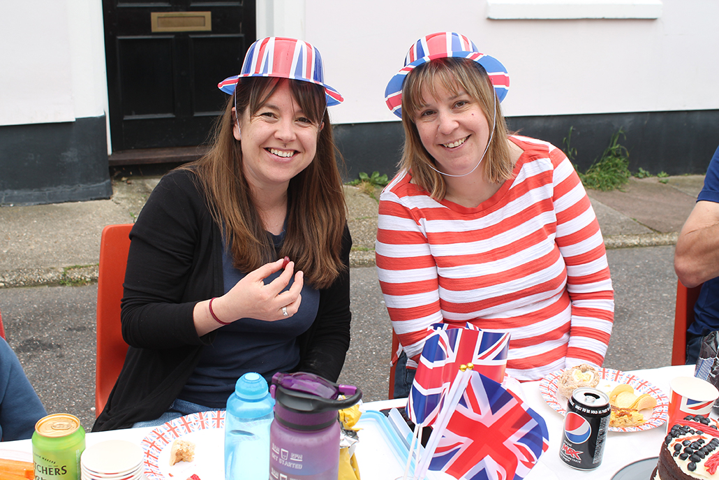 Residents of Colyton enjoy a street party on Sunday (photo credit: Philip Evans)