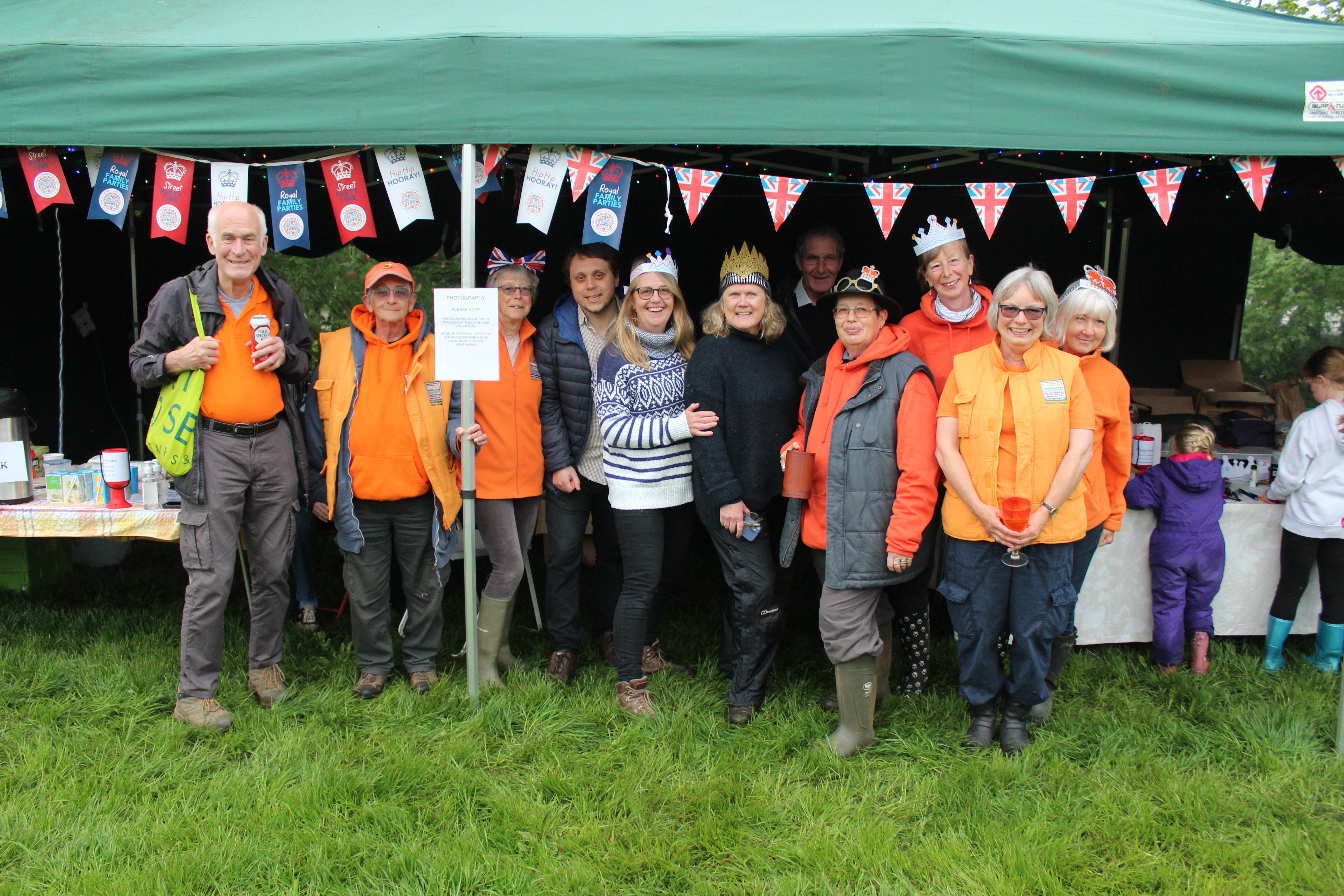 Volunteers from the Allington Hillbillies at their party at Coopers Field