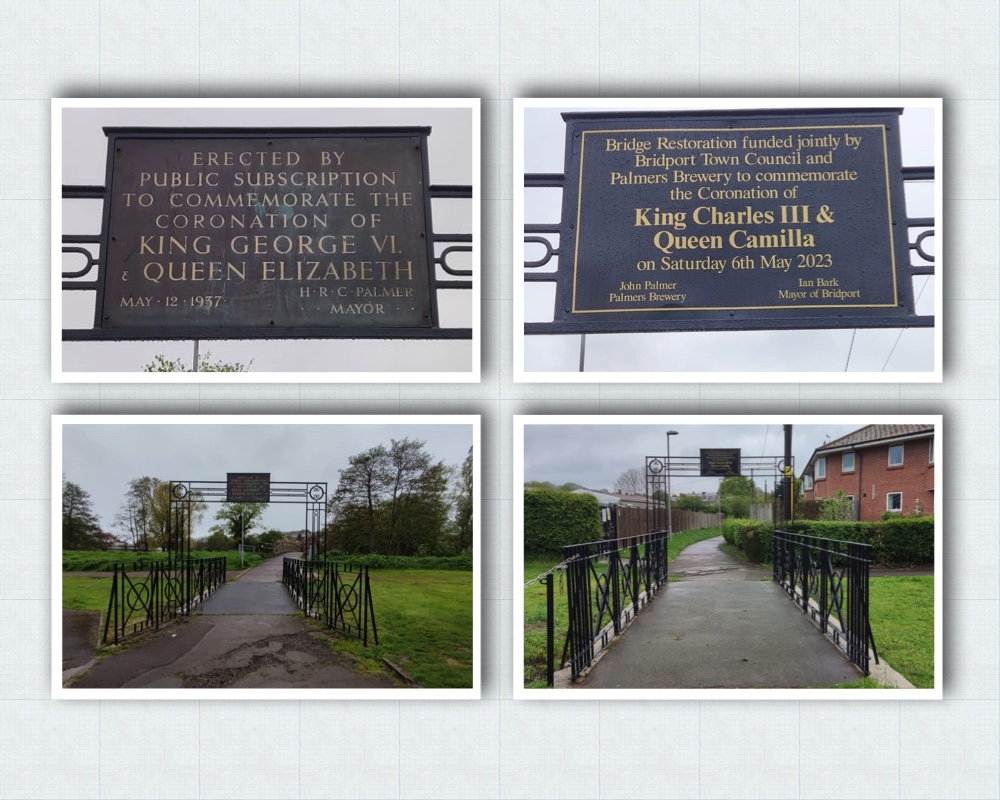 A bridge in Bridport first erected in 1937 to commemorate the coronation of King George VI has been restored