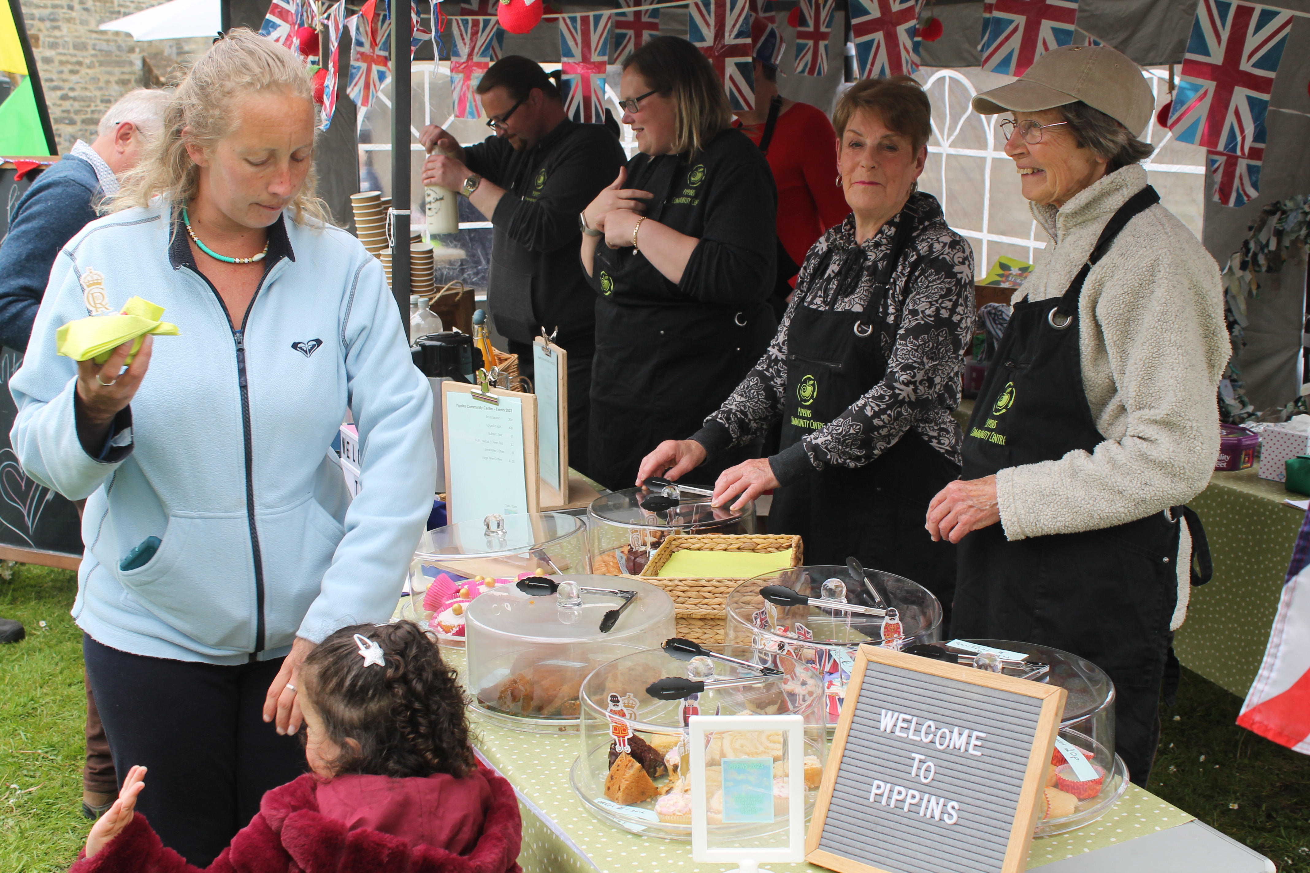 Volunteers from Pippins Community Centre were kept busy on the tea stall (photo credit: Philip Evans)