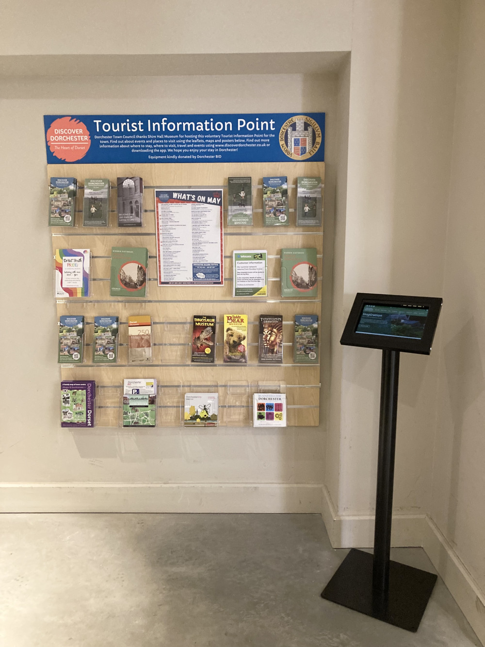 The new Tourist Information Point at Shire Hall Museum in Dorchester