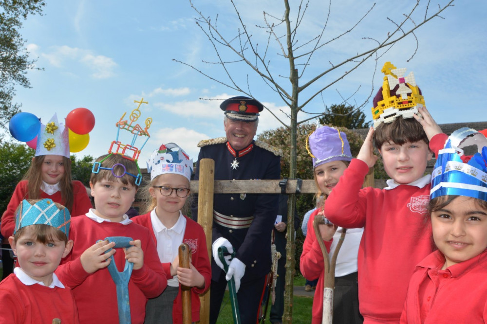 Tim Cox, Lord Lieutenant of Warwickshire joined in with the planting (image supplied)