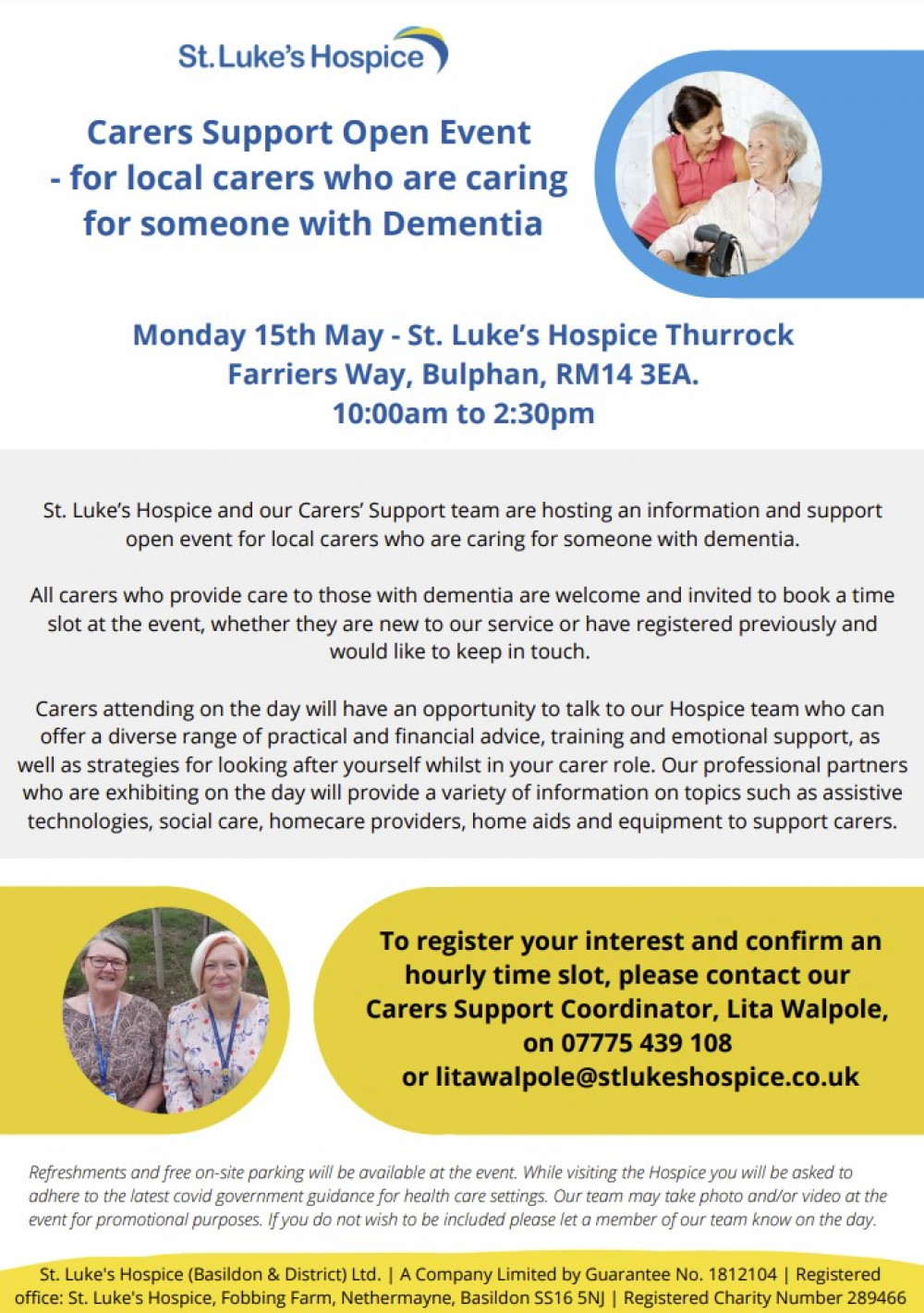 Carers' event at St Luke's Hospice, Thurrock. 