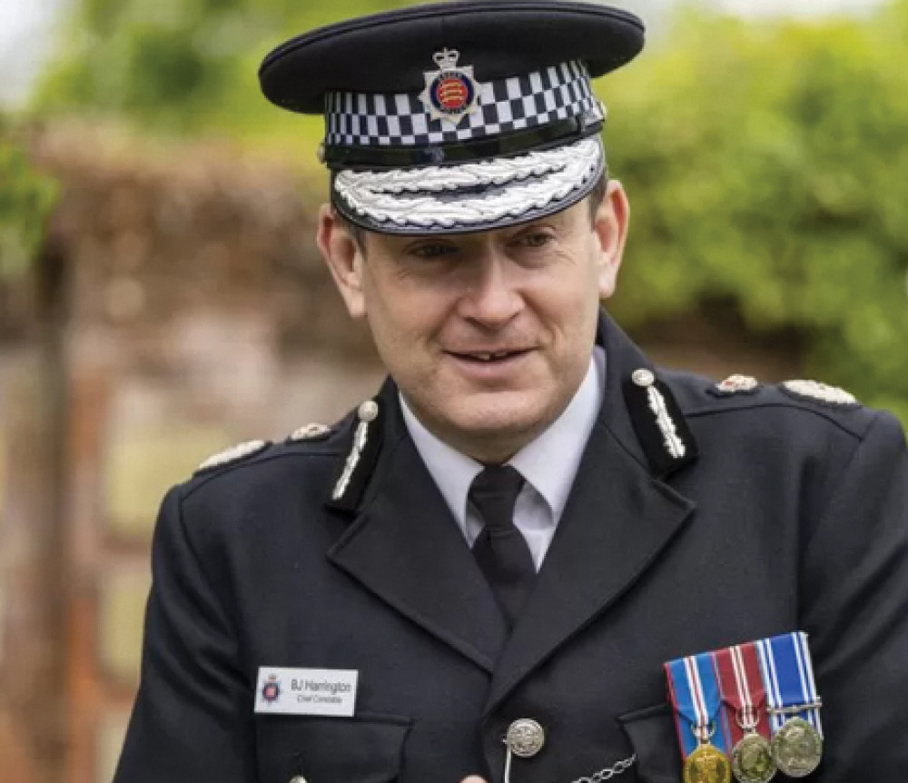 Top cop: Essex Police chief constable Ben-Julian Harrington has condemned his former officer