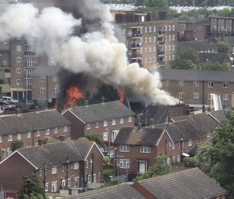 A view from nearby flats. 