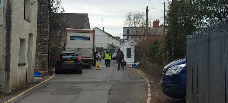 Lorries were parked on North Road as equipment was transported to the site