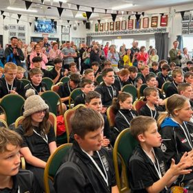 The young eagles received their awards for all the hard work put in this season (Image: Falmouth Rugby) 