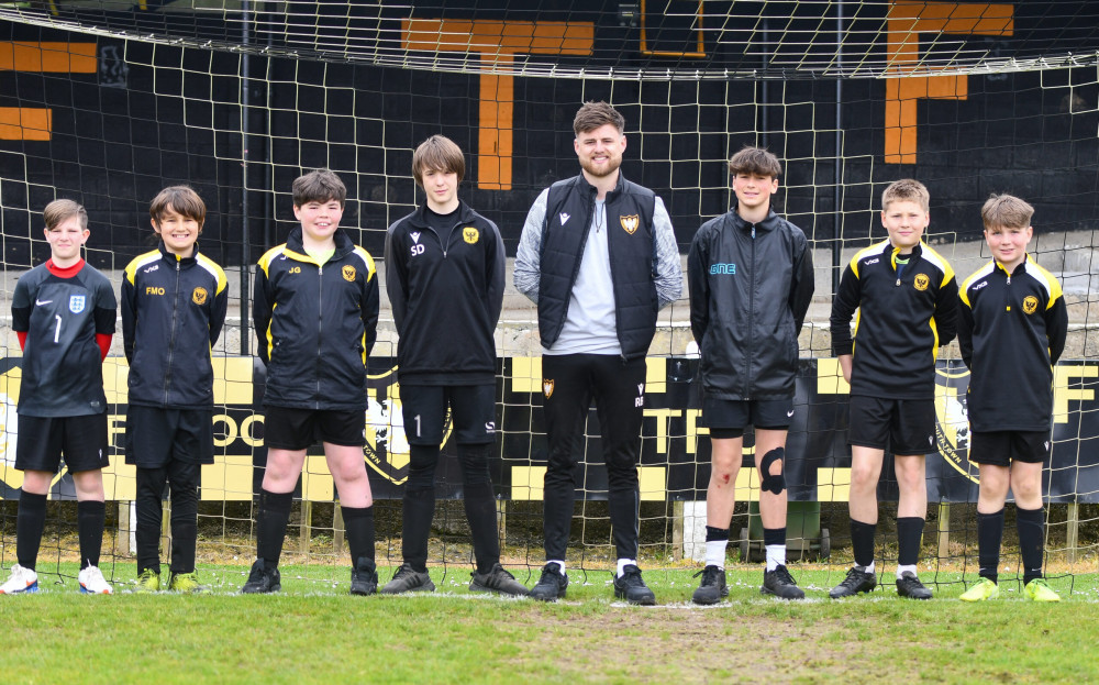 Falmouth's GK Ryan Barnes spent the day with some of the Youth Community players 