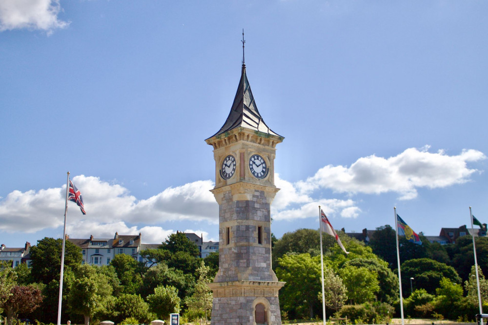 Clock tower on Exmouth Esplanade (Nub News/ Will Goddard)