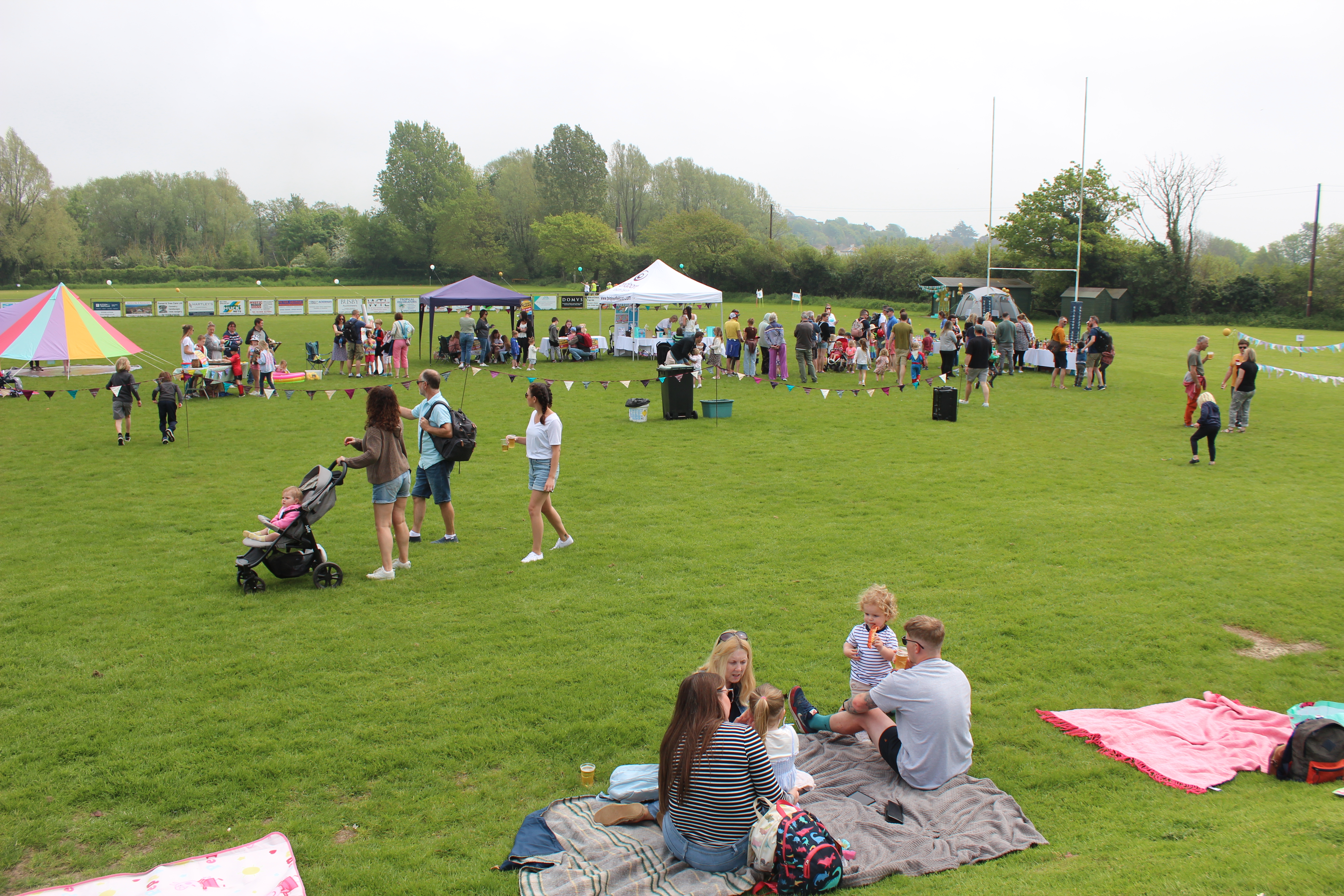 Stalls and activities were set up across Bridport Rugby Club's pitches