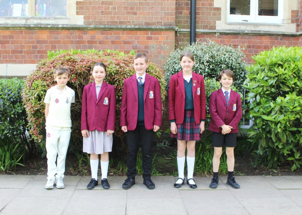 (From left) Leo Clarke, Jessie Johnson, James Coleman, Emily Divers and Patrick Fuchss (image via Crackley Hall School)