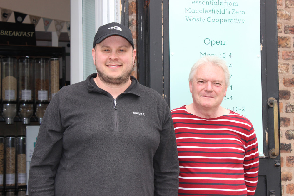 Scoop and Scales Director Matthew Todd with Macclesfield ceramics artist Will Boyce. (Image - Alexander Greensmith / Macclesfield Nub News) 