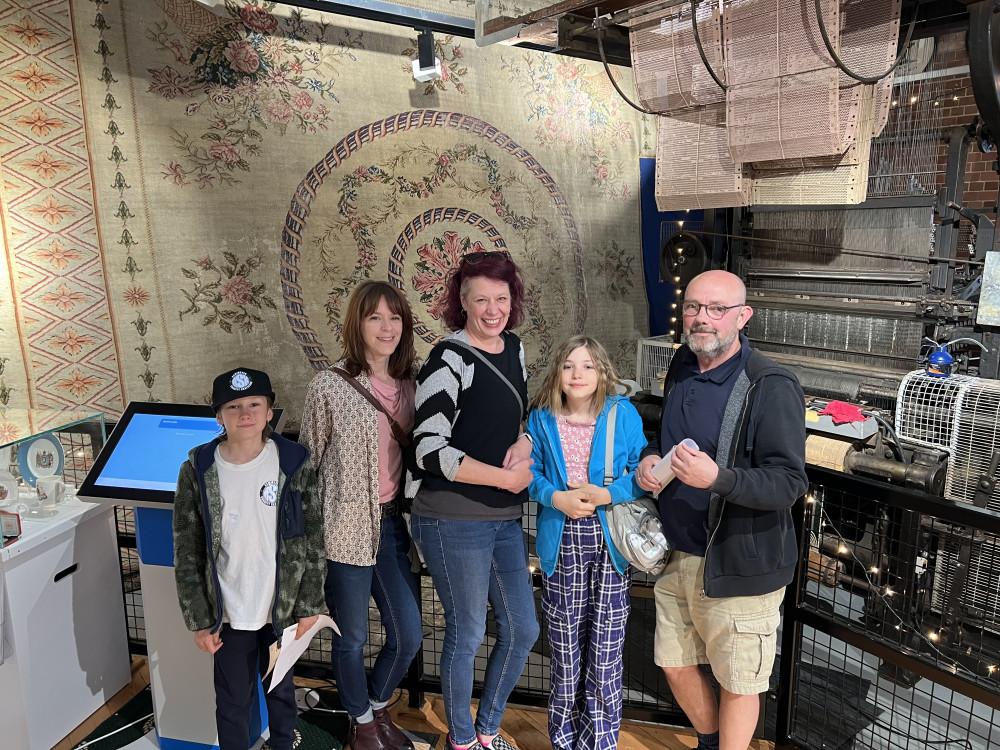 Harry, Kate, Julie, Maisie and Rob enjoying an evening visit at Axminster Heritage Centre