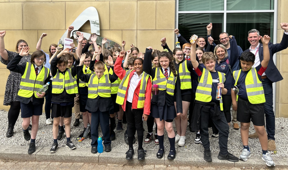 Pupils of Hurdsfield Primary School made the short walk to Charter Way to visit AstraZeneca last week. 