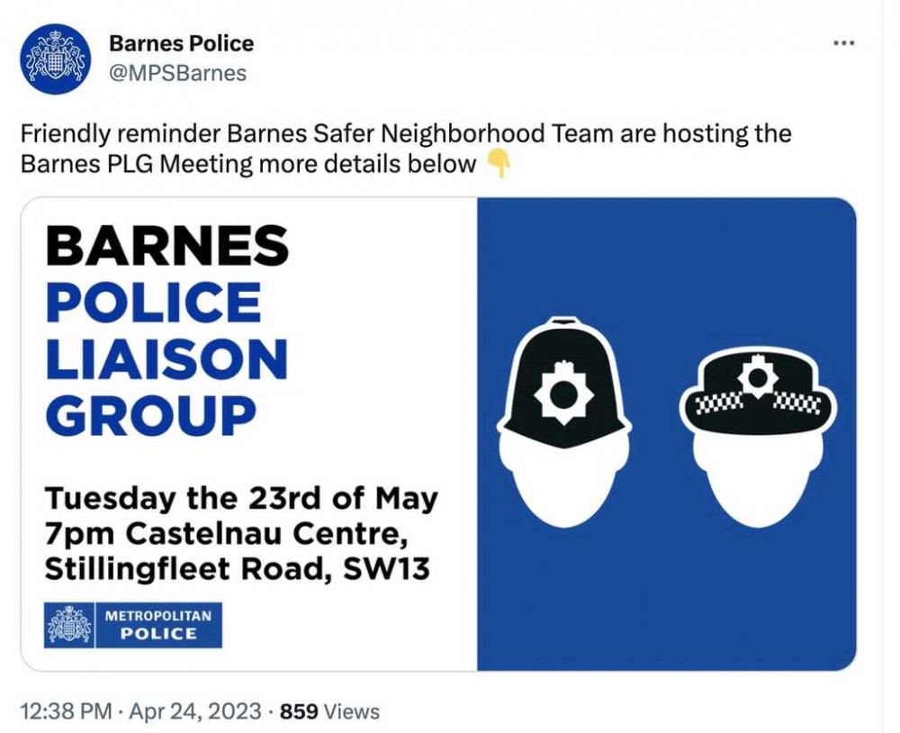 A public meeting with the police in Barnes is being held this evening amid rising concerns about youngsters being targeted by muggers for phones, valuables and even designer label clothing.