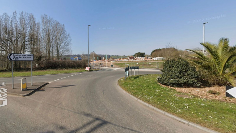 Looking towards future northern end of link road on A379 near Sainsbury's, Dawlish (Google Maps)