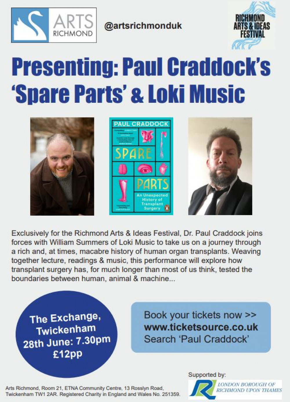 Arts Richmond Presents Paul Craddock's 'Spare Parts' & Loki Music Arts Richmond Presents Paul Craddock's 'Spare Parts' & Loki Music