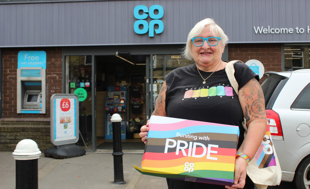 Macclesfield resident Sue Armitt outside the Hurdsfield Road Co-op Food store. (Image - Macclesfield Nub News) 