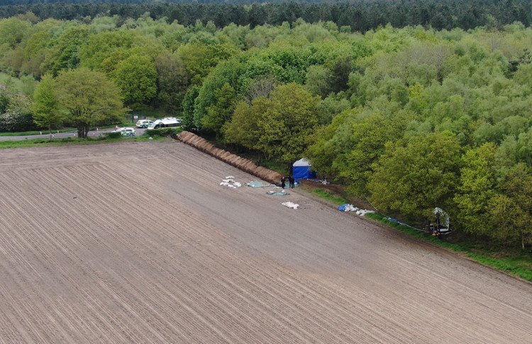 A murder investigation has been launched following the discovery of human remains in a field in Sutton-in-Ashfield last month. Photo courtesy of Nottinghamshire Police.