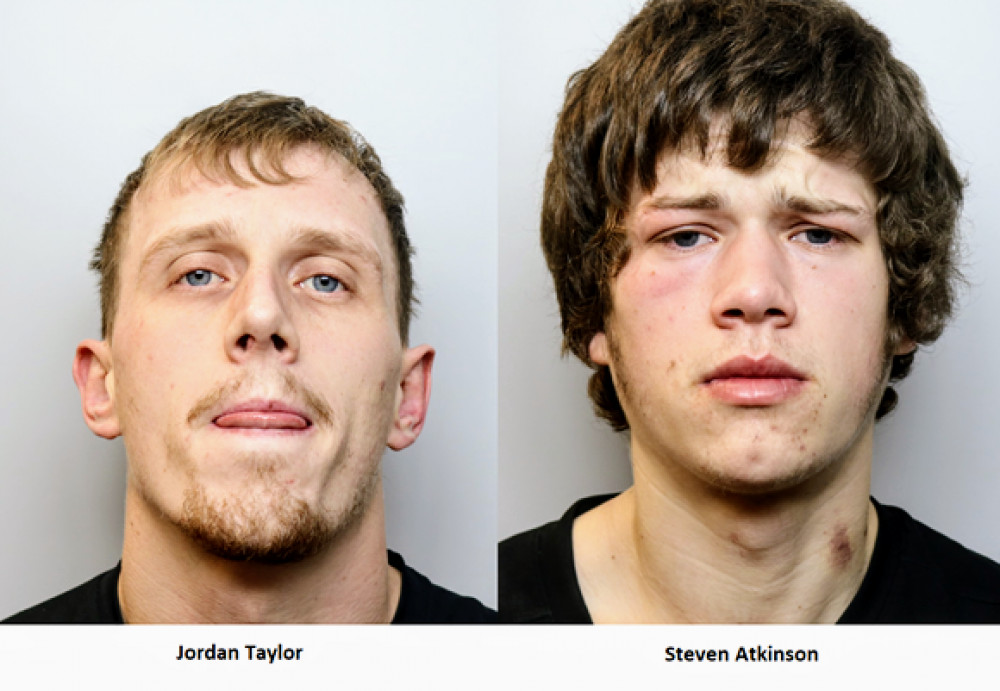 Jordan Taylor, 27, of Rotary Way, Shavington, and Steven Atkinson, 18, of Gresty Road, appeared at Chester Crown Court on Friday 12 May - where they were sentenced to a combined total of 13 years and one month (Cheshire Police).