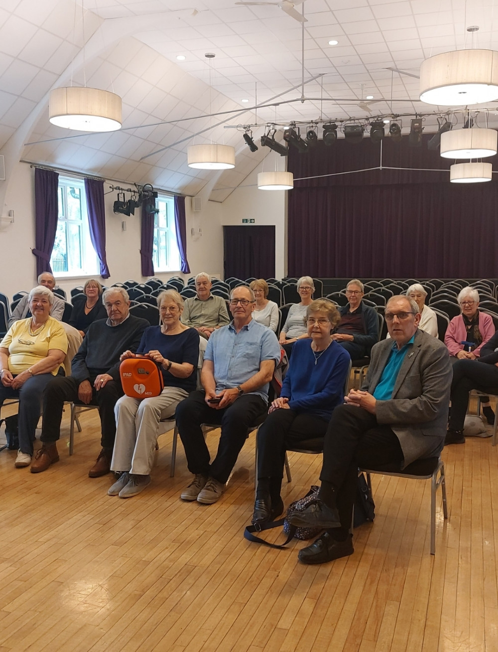 Members of the Hucknall U3A Science Group with the purchased defibrillator. Photo Credit: The John Godber Centre. Members of the Hucknall U3A Science Group with the purchased defibrillator. Photo Credit: The John Godber Centre.
